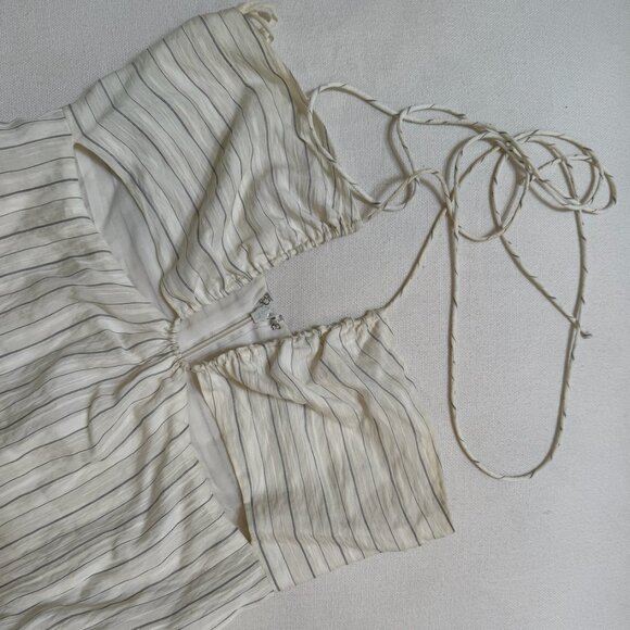 Rebecca Taylor Rumpled Stripe Halter Dress Size US 0 - Picture 5 of 8